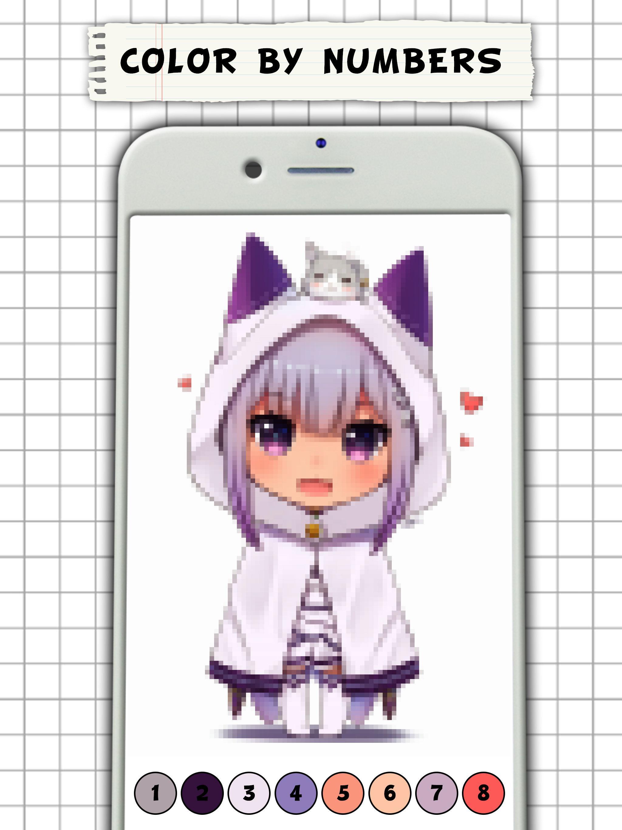 Pixel Art Anime Color By Number For Android Apk Download - roblox pixel art color by number oof sound for android apk download