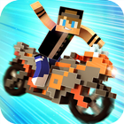 Pixel-Motorrad-Rennen Zeichen