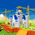 城堡建筑游戏起重机和装载机 图标