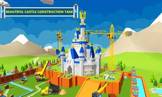 Construcción de castillo Juego de construcción Grú Poster