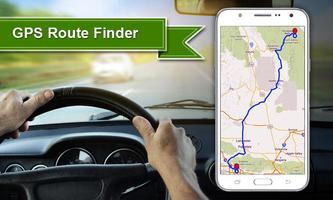 Поиск маршрута GPS постер