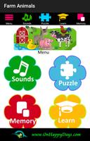 Flashcards - Farm Animal Kids Affiche