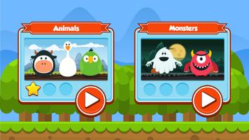 Animals 🐈 & Monsters 🐙 Memory game for kids screenshot 1
