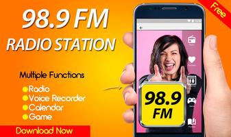 98.9 FM Radio Station Online Free Radio Affiche