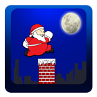 Санта-Клаус на крыше иконка