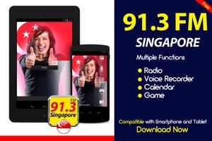 91.3 FM Radio Singapore Online Free Radio الملصق