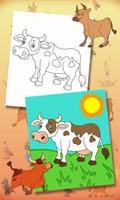 Farm animals coloring book-poster