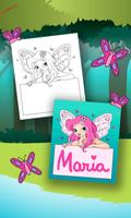 پوستر Fairy coloring book pages
