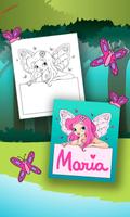 Fairy coloring book pages পোস্টার