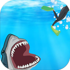Shark swim hook icon