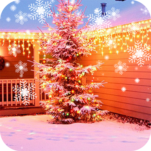 クリスマス雪ライブ壁紙