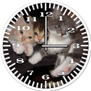 Cat 3 Kittens Analog Clock APK