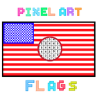 Pixel-Art Flags: Color By Number Coloring game icône