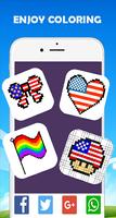 Pixel-Art Flags: Color By Number Coloring game постер