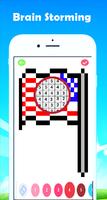 Pixel-Art Flags: Color By Number Coloring game captura de pantalla 2