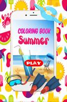 Kids Coloring Summer Cartaz