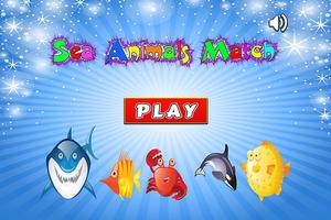 Sea Animal Match Game for Kids Affiche