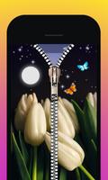Tulip theme Zipper lock screen poster
