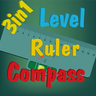 Bubble Level Ruler Compass 3in icône