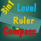 Bubble Level Ruler Compass 3in ikon