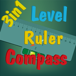 Bubble Level Ruler Compass 3in