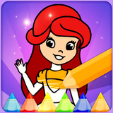 Princess Coloring Book &  Learn - Girls Dress Up icon