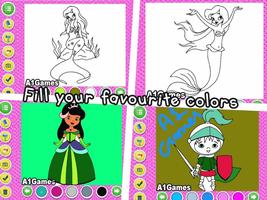 Princess Coloring Book &  Learn - Girls Dress Up 스크린샷 2