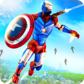 Captain Superhero Flying Robot Rescue icon