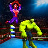 Süper kahraman Güreş Savaş Arena halka kavga simgesi