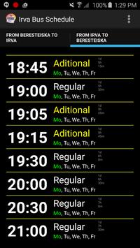 Irva Bus Schedule screenshot 1
