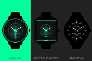 Analog Glow Watch Face ảnh chụp màn hình 3