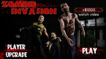 Zombie invasion : shooting games 2d Affiche