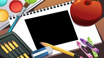 School Photo Frame poster