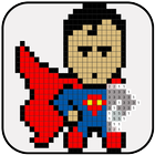 Coloração de super-herói: Cor por número ícone