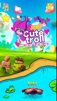 Jumping cute trolls poster