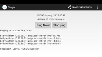 Send network pings screenshot 2