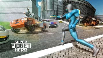 Fidget Spinner Flying Superhero Game - City Battle Cartaz