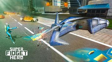 Fidget Spinner Flying Superhero Game - City Battle imagem de tela 2
