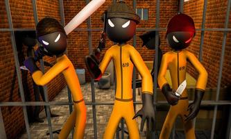 stickman Gefängnis zu entkommen Überleben Geschich Plakat