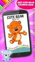 Cute Bear Coloring Book Affiche