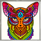 Livre colorier mandala animal icône