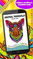 Livre colorier mandala animal Affiche