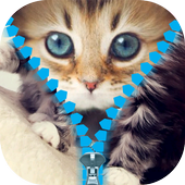 Kitten Lock Screen Zipper biểu tượng