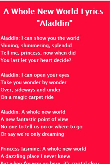 A Whole New World Aladdin For Android Apk Download