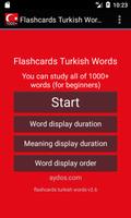 Flashcards Turkish Words Plakat