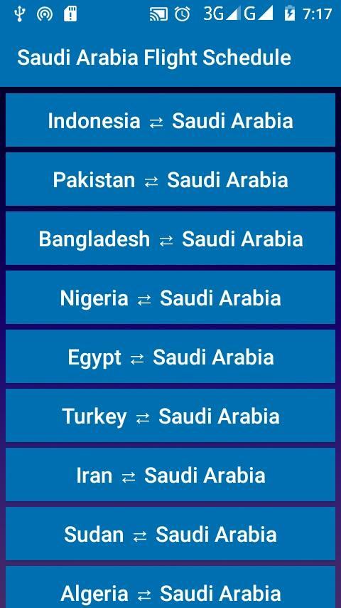 Saudia airlines flight schedule