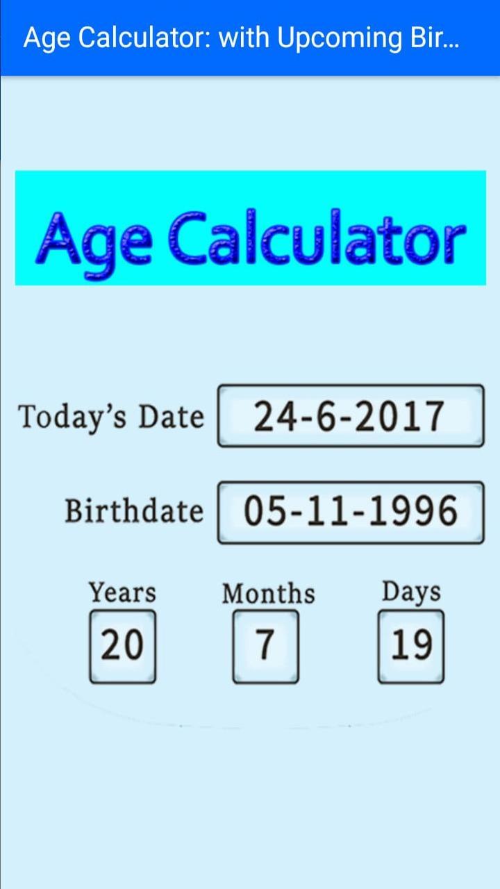 age calculator 2019 date of birth days months for date of birth age chart