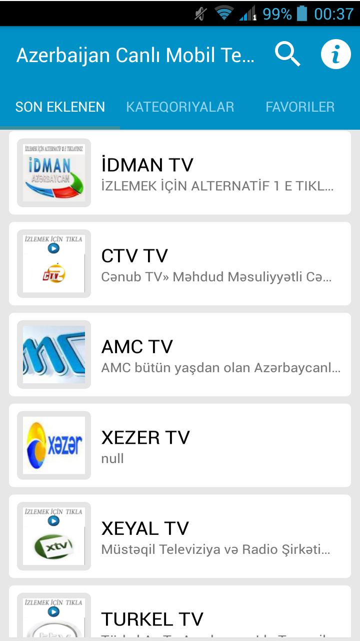 Azeri canli tv. Azerbaijan TV Live APK.