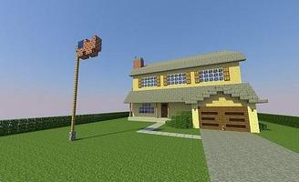 American Minecraft House Affiche