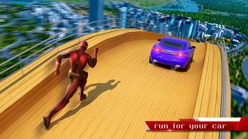 Super La vitesse héros Mega Rampe Courses Cascades Affiche